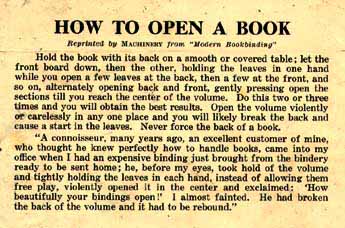 How to open a book